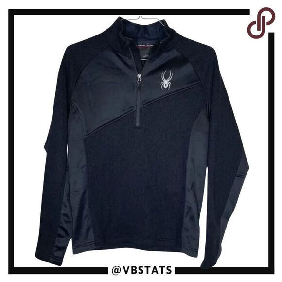 Small Spyder Charcoal-Graphite 1/4 Zip Top - Picture 1 of 5